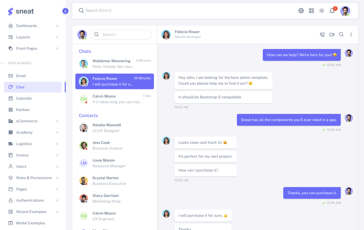 sneat vuetify vuejs laravel admin template