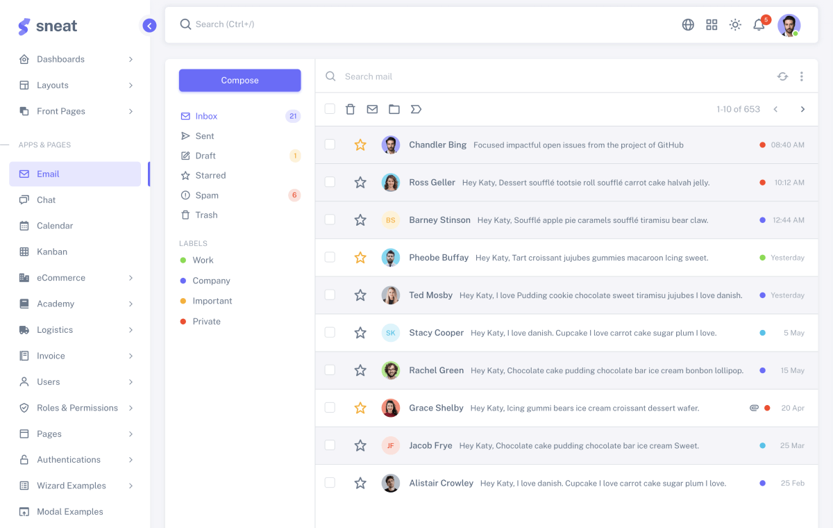 Sneat Bootstrap Laravel Admin Template