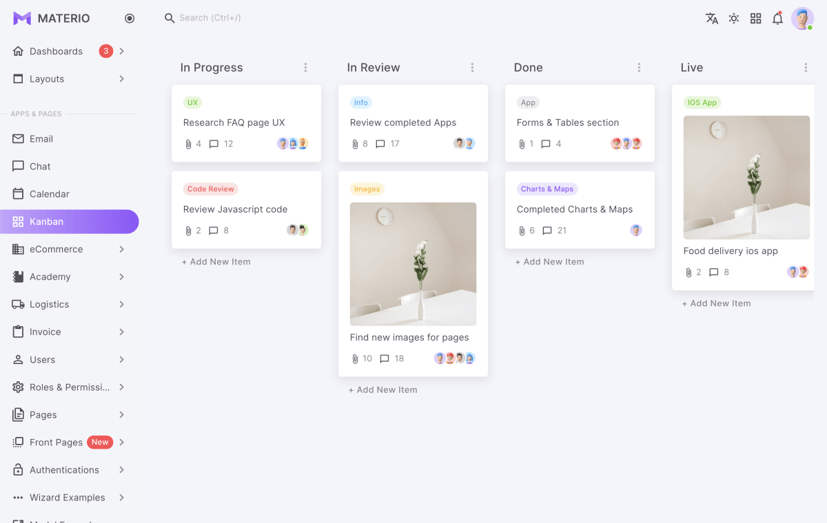 Materio Bootstrap html admin template