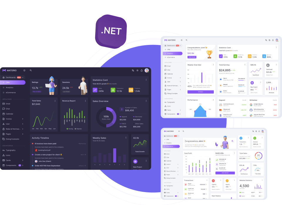 Asp.NET Dashboard Templates