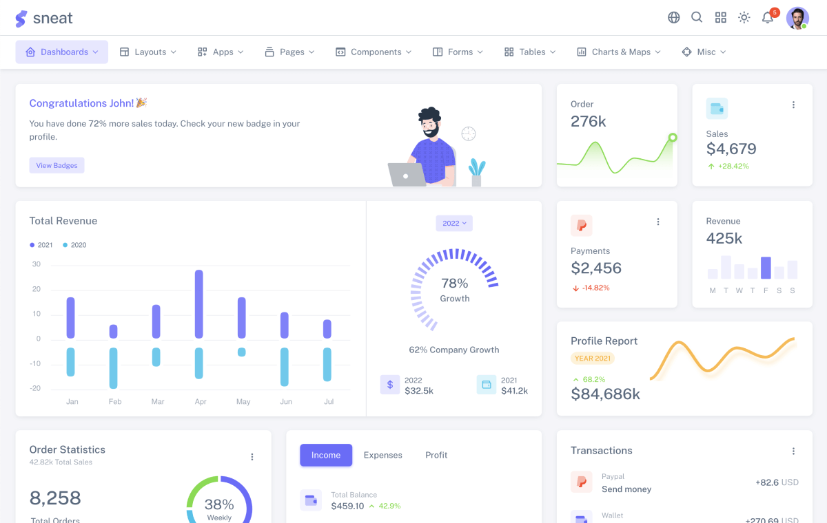 bootstrap 5 HTML admin template