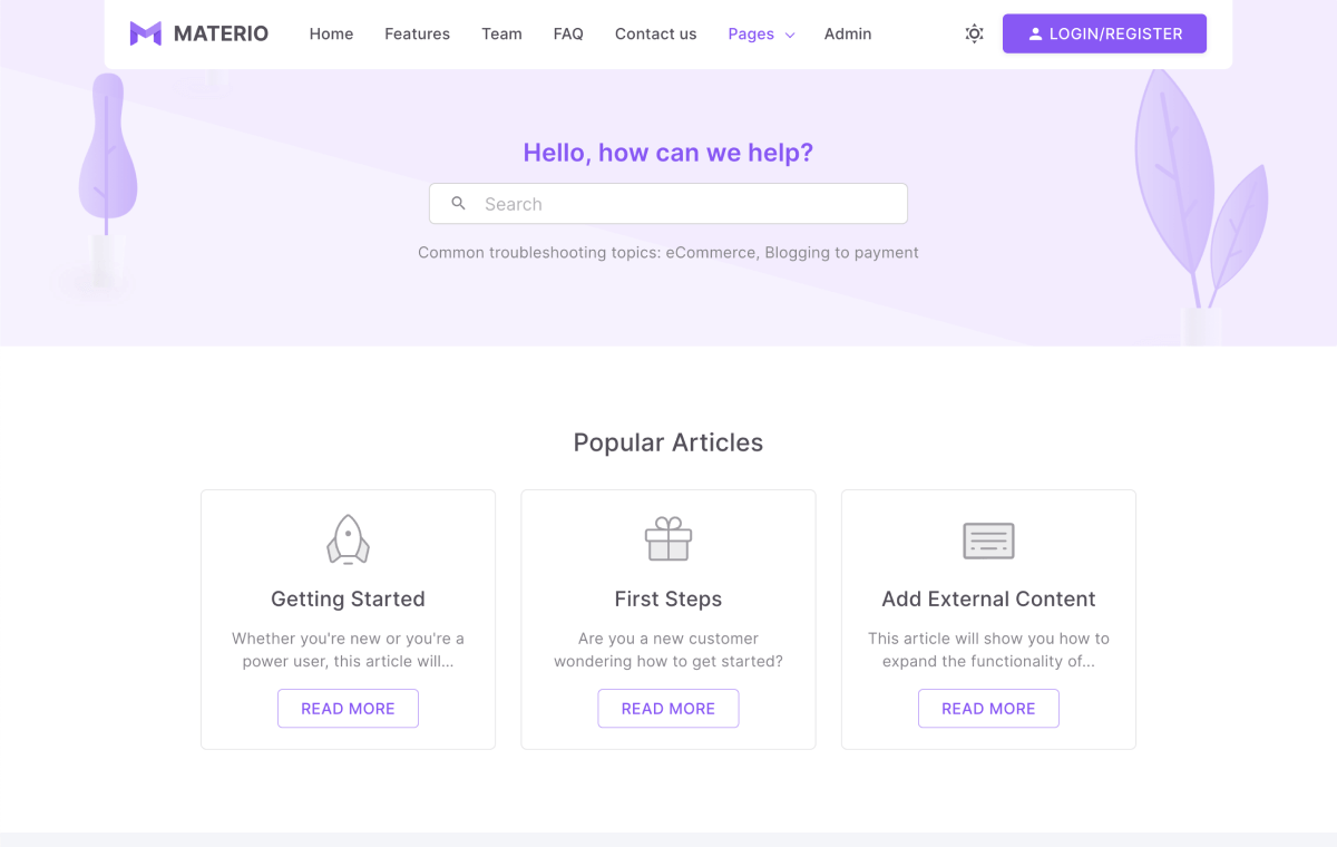 Materio Bootstrap admin template