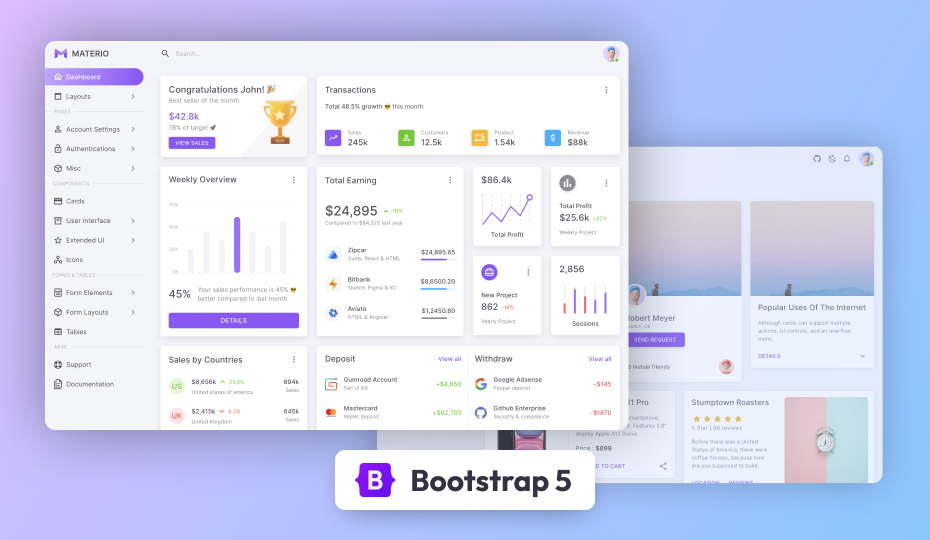 materio free bootstrap admin template