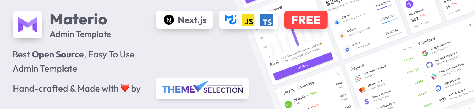 Materio React Free Admin Template