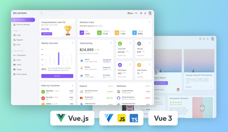 free vuejs admin template