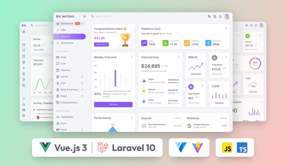 vuejs laravel admin template