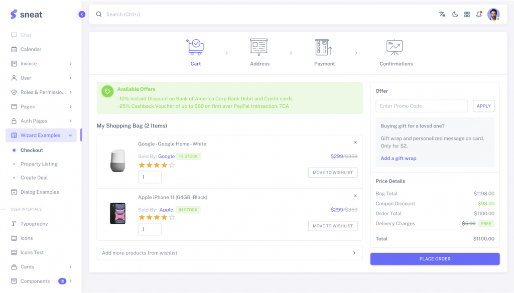Sneat Figma Dashboard UI kit