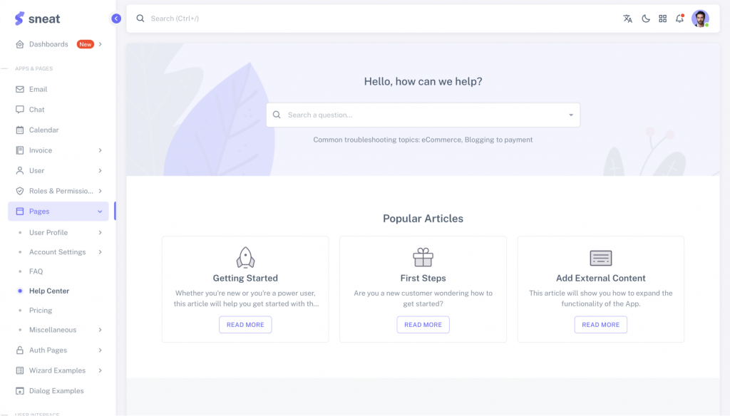 Sneat Figma Dashboard UI kit