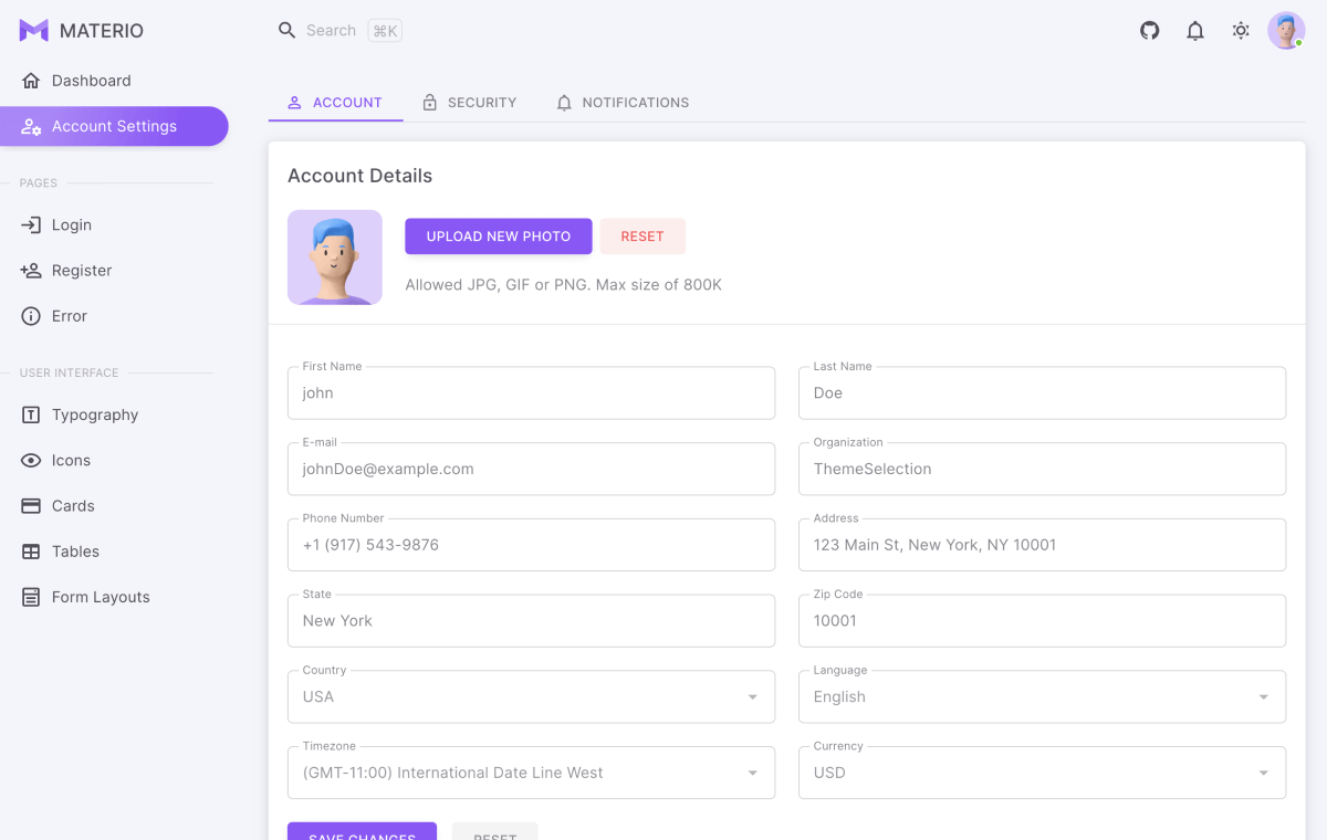 materio free bootstrap 5 laravel admin template