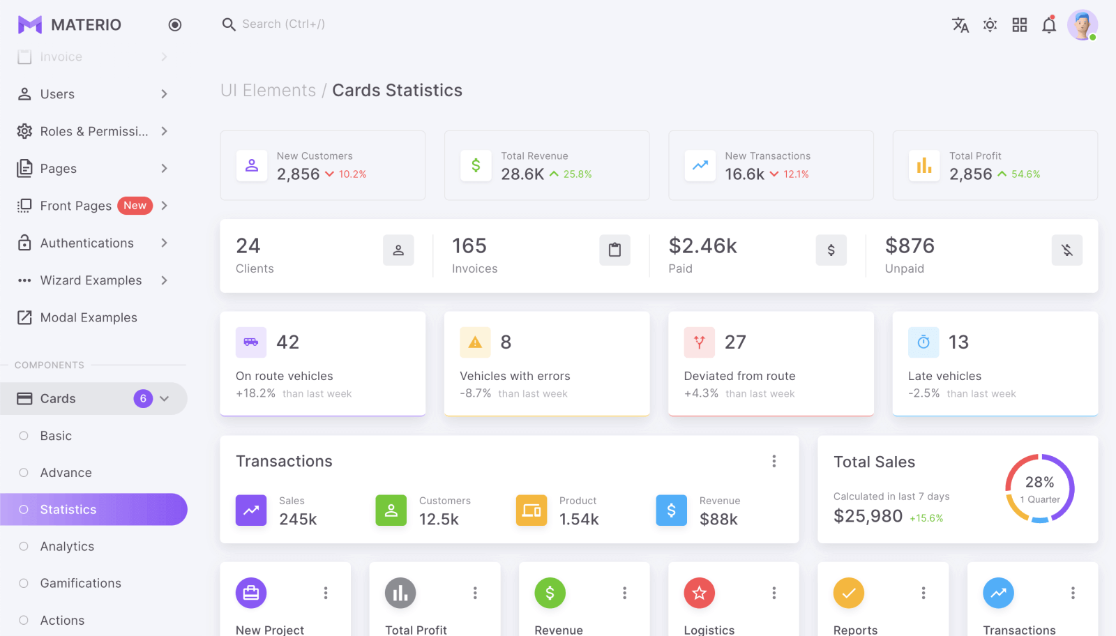 materio bootstrap admin template