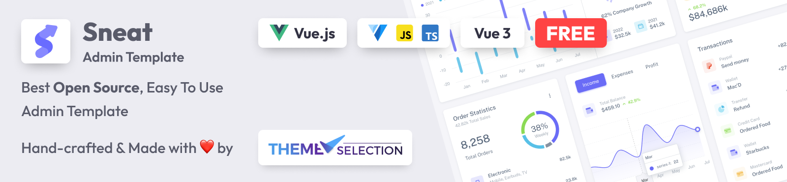 free vuejs admin template