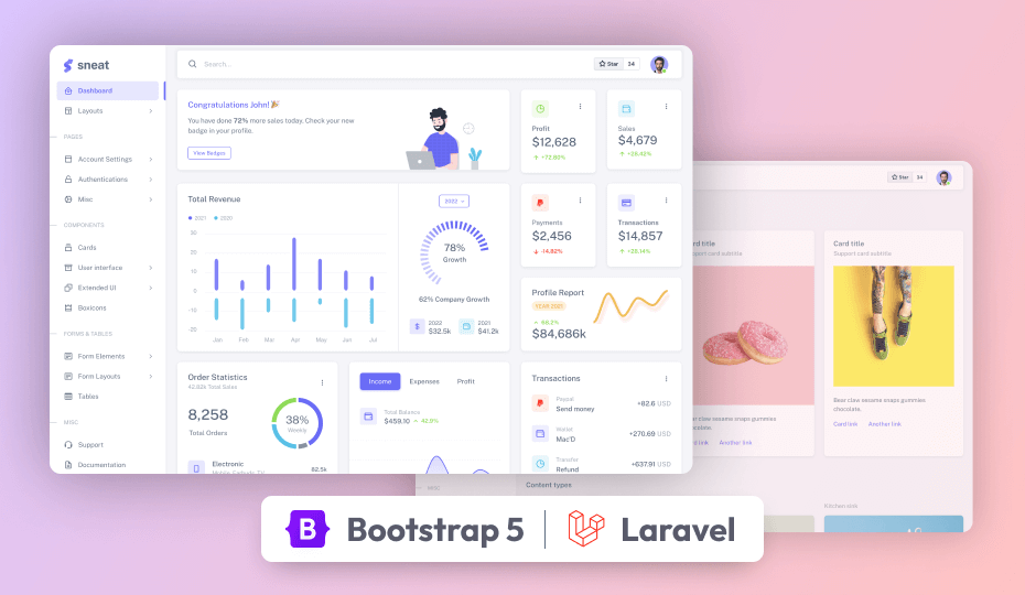 Bootstrap Laravel Admin Template