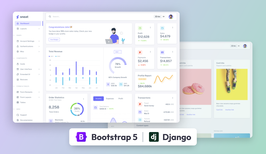 sneat free django admin template