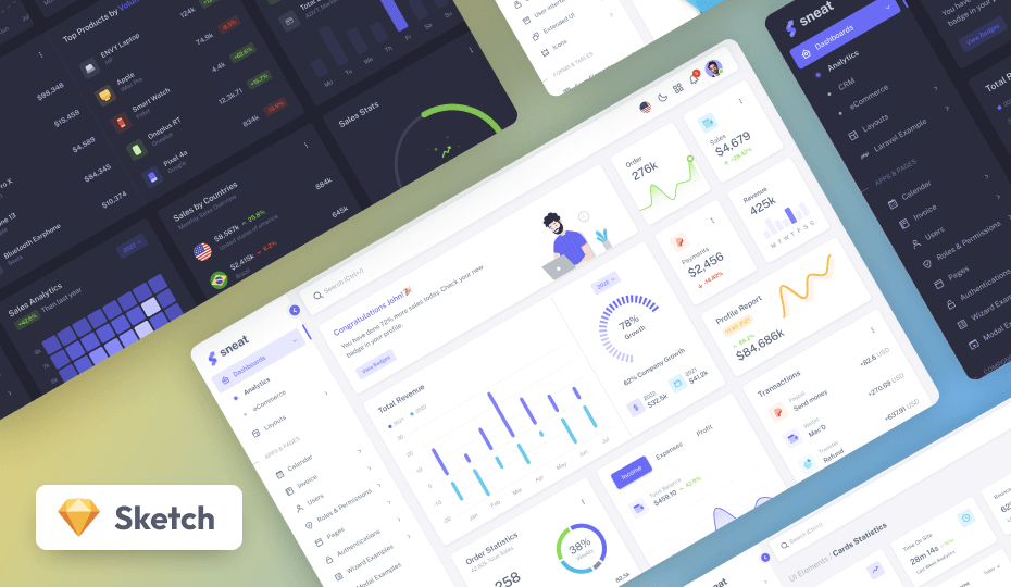 Sketch Admin Dashboard UI Kit